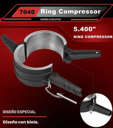 Vista 7 de 7040 Herramienta de compresor de anillo de pistón, adaptador de compresor de anillo de pistón y kit de anillo antipulido para Cummins ISX QSX 15