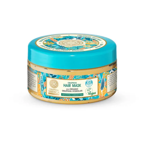 Vista 2 de Siberica Mascarilla restauradora de espino amarillo para cabello dañado, 10.14 onzas