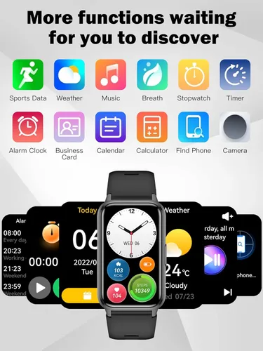 Vista 9 de KPEP AMOLED Fitness Watches for Women Men with Stress Blood Oxygen Heart Rate Monitor Sleep Tracking 110+ Sport Modes Fitness Tracker Watch Calorie