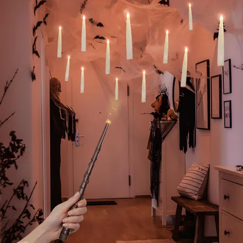 Vista 4 de ORIENTAL CHERRY Velas flotantes con varita, 12 piezas de luz mágica