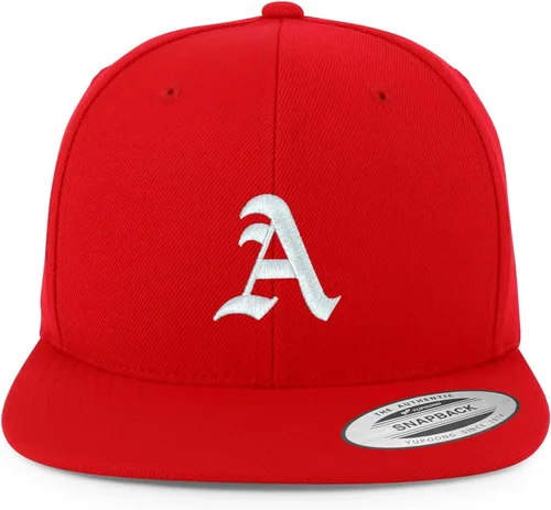 Vista 3 de Trendy Apparel Shop Antiguo Inglés Una Gorra De Bill Plana Bordada Snapback Azul marino