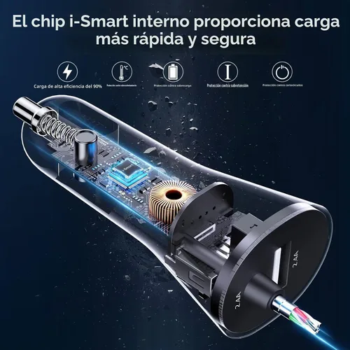 Vista 3 de Syncwire Cargador de coche para iPhone - Actualización [certificado Apple MFi] Adaptador de carga de coche de 4.8 A/24 W con cable Lightning