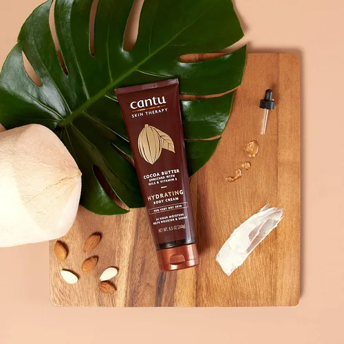 Vista 6 de Cantu Therapy Crema corporal hidratante de manteca de cacao para pieles muy secas, 8.5 onzas