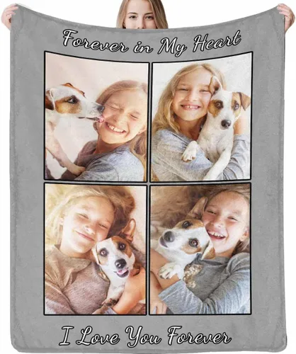 Vista 30 de Manta personalizada con imagen, tu texto aquí, 10 fotos, mantas de imágenes personalizadas para adultos, familia, papá, mamá, parejas, manta