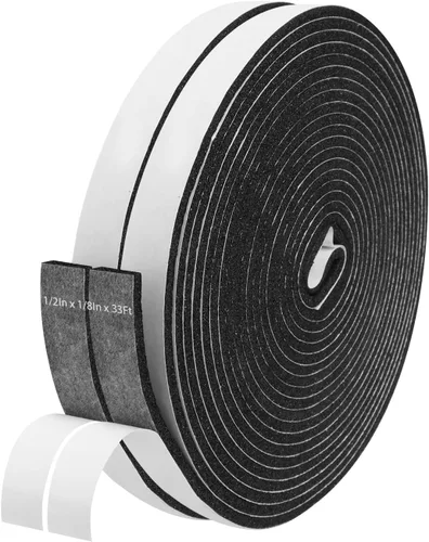 Vista 25 de Cinta aislante de espuma autoadhesiva Storystore, resistente a la intemperie de 1 x 1/8 x 16,5 pies para puertas y ventanas, sello de puerta a