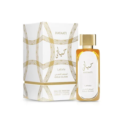 Vista 2 de Lattafa Hayaati Gold Elixir Eau De Parfum Spray para Unisex, 3.4 onzas