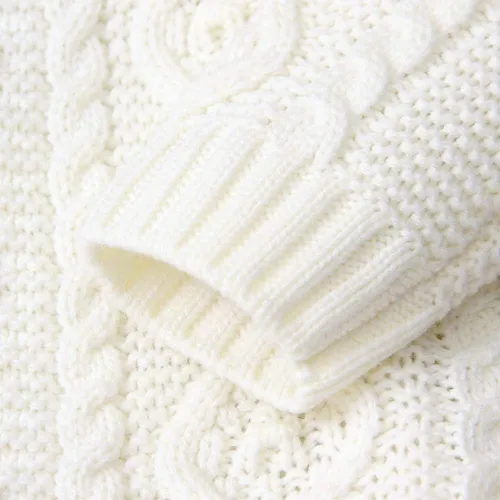 Vista 6 de TBUIALL Mono Invierno Faux Collar Niña Suéter Ropa Cálida Niño Punto Bebé Con Capucha Niños Abrigo Y Chaqueta Con Capucha Niños Cremallera