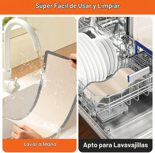Vista 4 de 5 alfombrillas de silicona para hornear para cosecha, bandejas de tamaño mediano (gris, M - mediano)