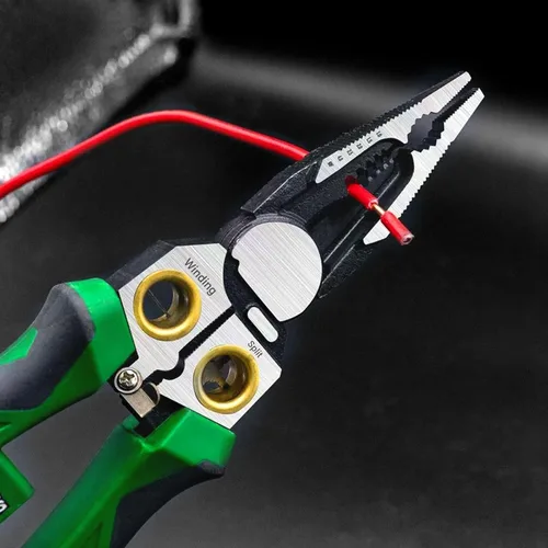 Vista 7 de 2026 - Alicates multifuncionales 8 en 1 para pelar cables, pelacables 8 en 1 con probador de voltaje, alicates eléctricos profesionales para cortar