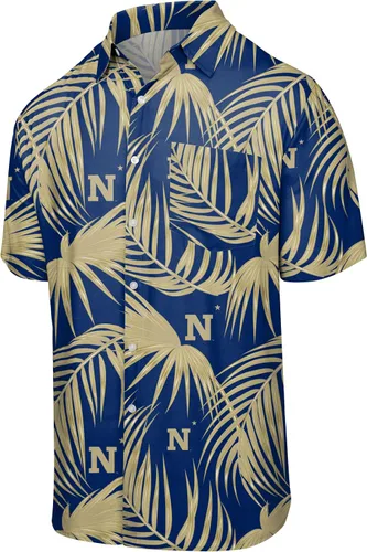 Vista 11 de FOCO NCAA Mens NCAA College Team Logo Floral Tropical Hawaiian Button Up Shirt