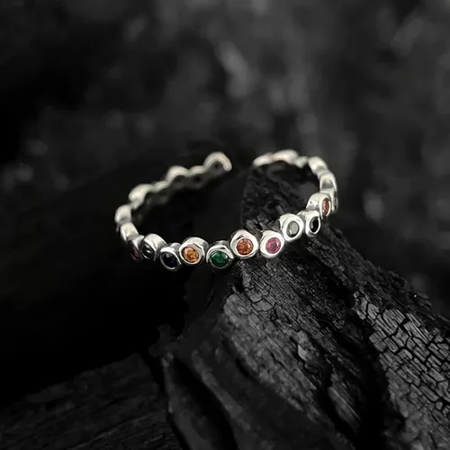 Vista 67 de Anillo de plata 925, anillos de plata ajustables para mujer, anillos de pulgar abiertos, anillos de circonio, anillos ajustables, anillos abiertos
