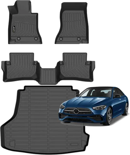 Vista 70 de Juego completo de tapetes de auto para todo tipo de clima, revestimiento automotriz para piso y maletero