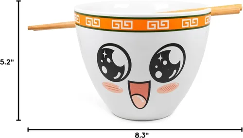 Vista 8 de Boom Trendz Bowl Bop Pho-Kin Good - Juego de vajilla de cerámica japonesa Incluye tazón para fideos ramen de 16 onzas y palillos de madera, plato