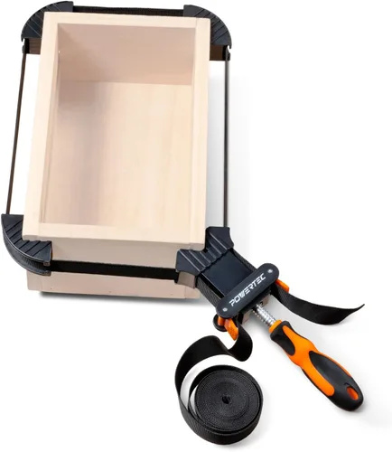 Vista 2 de POWERTEC Abrazaderas de correa para carpintería: abrazaderas de banda de liberación rápida con mango ergonómico, abrazadera ajustable para marco