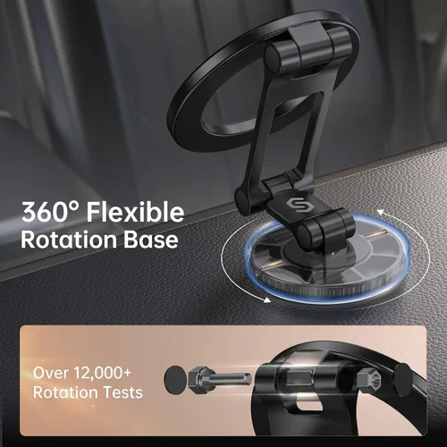 Vista 4 de SYNCWIRE Compatible con soporte MagSafe para automóvil, soporte magnético para teléfono para tablero de automóvil, [flexible de tres ejes] rotación
