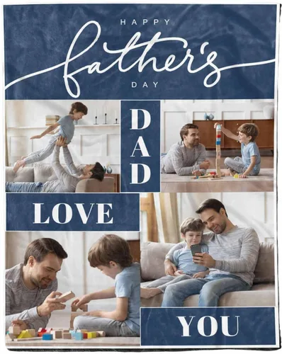 Vista 19 de D-Story Mantas para papá, manta de regalo personalizada de hija, manta para el Día del Padre, regalos para papá de parte de la hija, manta con fotos