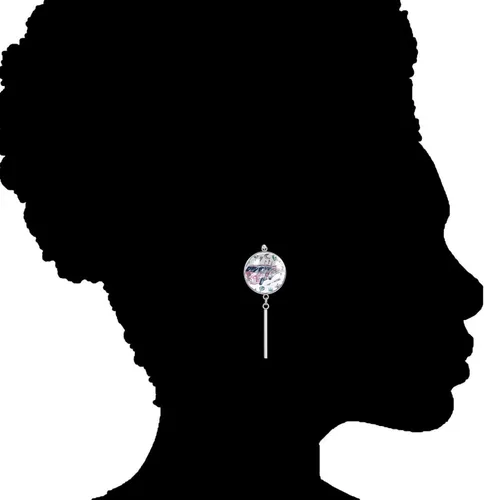Vista 4 de Retro Hippie Car Love Bus Mini Van Sun Yin Yang Alien Dangle Drop Earrings for Women Girls, Fashion Jewelry Gift for Women, Birthday Christmas Gifts