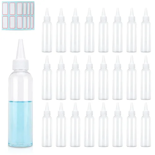 Vista 8 de TRENDBOX Aplicador de botellas de plástico transparente de 2 onzas con tapa superior giratoria sin BPA para aceites y líquidos para el cabello 2 oz