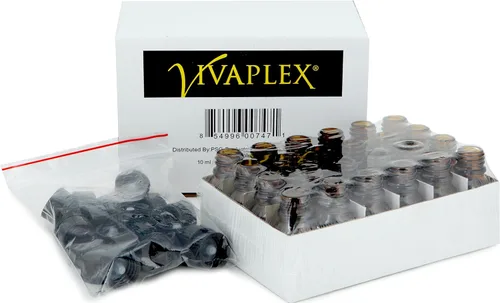 Vista 3 de Vivaplex, 24, Amber, 0.3 fl oz (1/3 oz) botellas de vidrio, con tapas