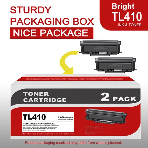 Vista 4 de Paquete de 2 cartuchos de tóner TL410 compatibles con TL410, color negro, para la serie Pantum (TL410), compatible con: impresora P3010D/DW