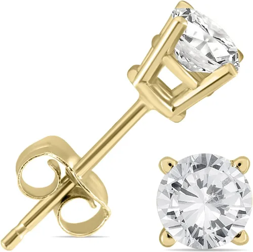 Vista 3 de SZUL 1 Carat Diamond Pendant and Earring Matching Set Available in 14K Yellow and White Gold
