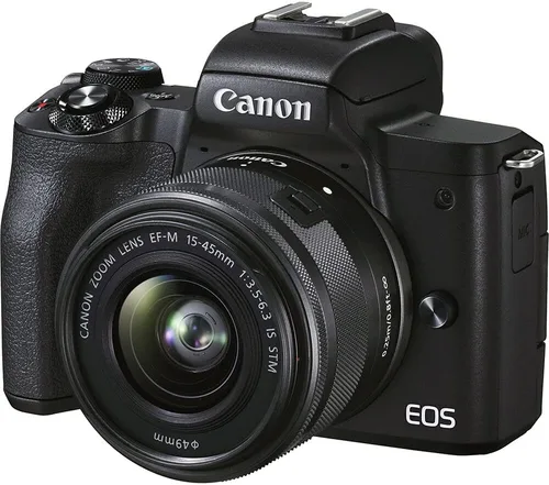 Vista 5 de Canon Cámara sin espejo EOS M50 Mark II con lentes de 0.591-1.772 in y 2.165-7.874 in (negro) (4728C014) + monitor 4K + VideoMic Rode + tarjeta