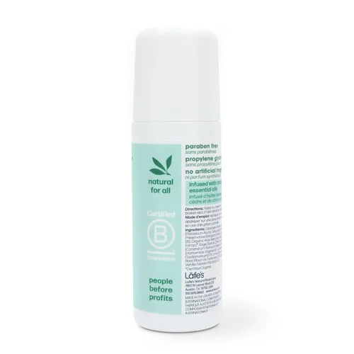 Vista 8 de Lafe's Desodorante natural Desodorante natural roll-on sin aluminio de 3 onzas Cedro y lima Paquete de 2