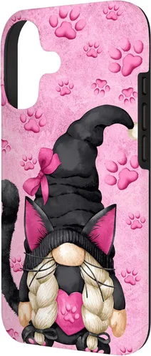 Vista 2 de Black Cat Halloween Gnome Decor Cute Pattern for Cat Mom Case for iPhone 17