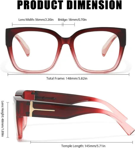 Vista 3 de LVIOE Fit Over Blue Light Blocking Glasses for Women