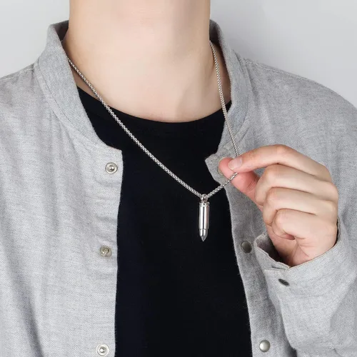 Vista 2 de Dankadi Colgante de plata de ley 925 para hombres y mujeres se puede abrir para collar conmemorativo urna de cremación cadena de caja colgante