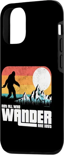 Vista 2 de Funda para iPhone 14 Retro Not All Who Wander Are Lost Sasquatch Yeti Bigfoot