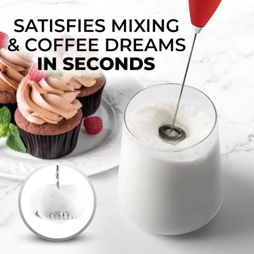 Vista 286 de Zulay Milk Boss Espumador de leche potente manual, hace espuma para latte, batidor para mezclar bebidas, café, miniespumador para capuchino, frappé