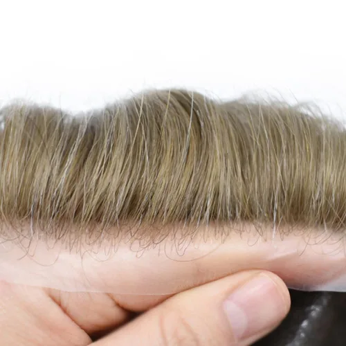Vista 3 de Toupee - Pieza de cabello humano real, sistema de reemplazo de cabello de piel ultrafina, piezas de cabello tipo tupé, prótesis de cabello con bucle