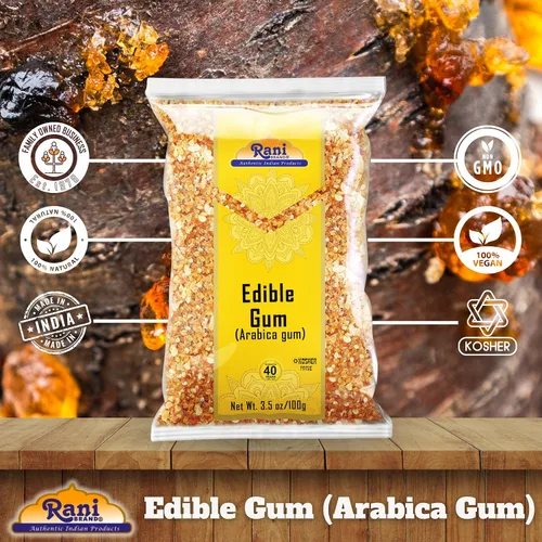 Vista 6 de Rani - Goma de mascar comestible entera (goma arábica) 3.5 onzas (3.53 oz) ~ Todo natural, sin sal Vegano Sin colores Apto para gluten Sin