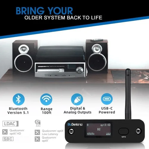 Vista 2 de Receptor de audio Bluetooth de alta fidelidad B2 LDAC aptX HD para estéreo