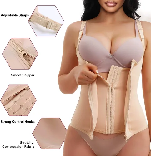 Vista 3 de REYEOGO Entrenador de cintura para mujer, chaleco de control de abdomen posparto, faja deportiva moldeadora de cintura