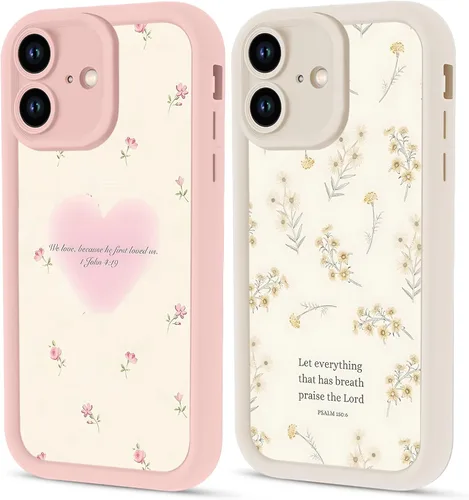 Vista 57 de Paquete de 2 fundas protectoras para iPhone 8 Plus/7 Plus de 5.5 pulgadas con collage de versículos bíblicos de Jesús para mujeres y niñas, diseño