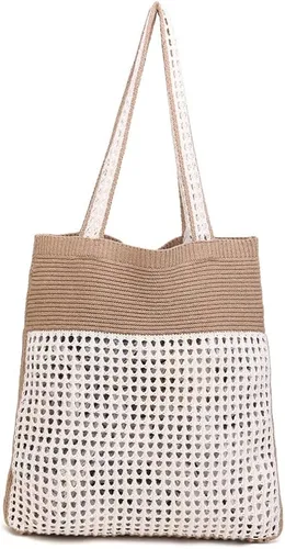 Vista 11 de ENBEI Bolsas bohemias, bolsa de punto de hombro, bolsa de mano Y2K estética, bolso de ganchillo lindo para mujeres, regalos hippie