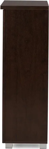 Vista 5 de Baxton Studio – Gabinete para zapatos Adalwin, de 2 puertas, para entrada, Madera, Marrón