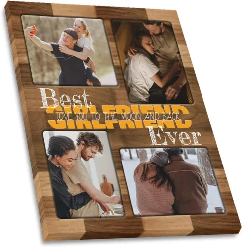 Vista 27 de SHIYEL - Impresiones personalizadas en lienzo con foto, regalos de cumpleaños personalizables para tía de sobrina o sobrino, crea un lienzo de pared