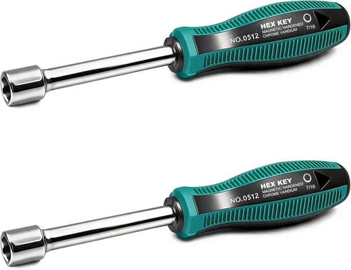 Vista 18 de Utoolmart Destornilladores de tuerca hexagonal de 1/2 pulgada no magnéticos, punta de seis puntos, 2