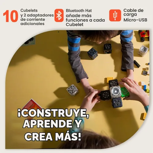Vista 5 de CUBELETS Bloques de robot modulares de robótica con 11 cubos de robot, juego de curiosidad para kit de robótica en el hogar, kits STEM para niños