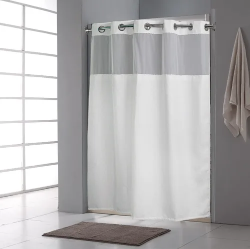 Vista 8 de FBTS Basic Repuesto de forro de cortina de ducha de poliéster blanco, forro extraíble de 70 x 54 pulgadas, 1 paquete