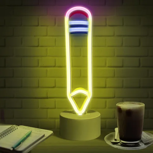 Vista 8 de Lumoonosity Palm Tree Lights - Letrero de neón de palmera verde y amarillo para dormitorio, sala de juegos, luz de neón con batería/USB, con soporte
