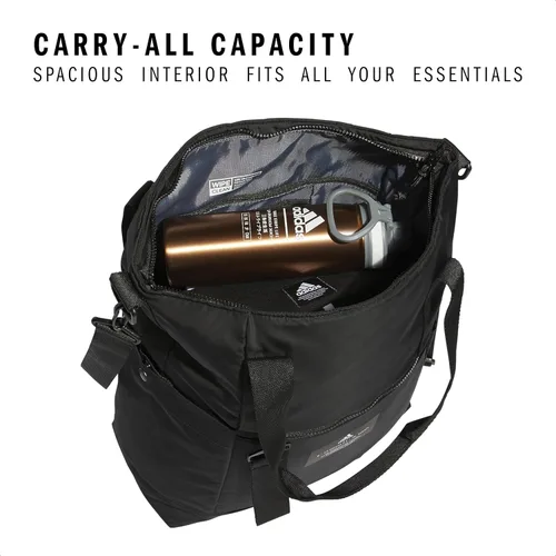 Vista 2 de adidas Bolso grande para mujer, bolsa de gimnasio con correa para el hombro, Negro2.0, All Me Tote para mujer, bolso cruzado grande con correa