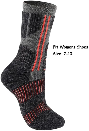 Vista 2 de Toes&Feet Calcetines acolchados para mujer y hombre, antiampollas, resistentes al olor, con mechas de sudor, senderismo, esquí, media pantorrilla