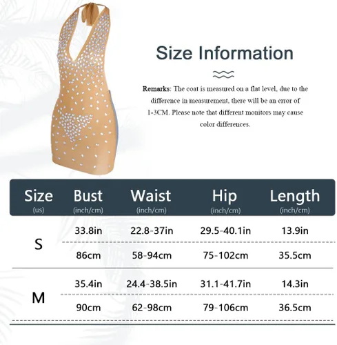 Vista 3 de DRESBE Vestido sexy de cristal con purpurina y cuello en V profundo, vestido ajustado elástico brillante para fiesta, rave, club, noche