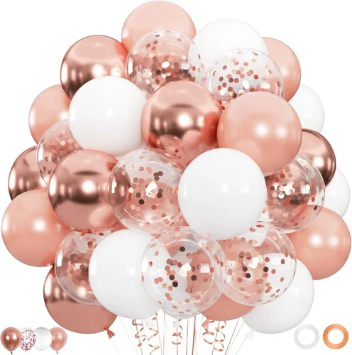 Vista 19 de 100 globos negros dorados y blancos con globos de confeti metálicos dorados y negros de 12 pulgadas para clase de graduación, decoración de fiesta