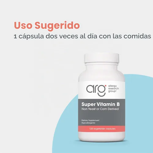 Vista 6 de Allergy Research Group ARG Super Vitamina B Complejo B, 120 Cápsulas