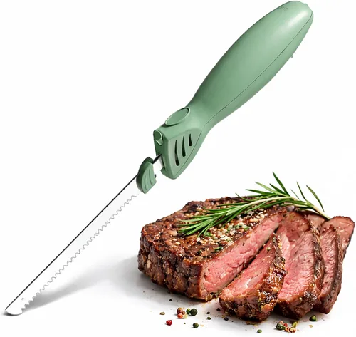 Vista 10 de COOK WITH COLOR Electric Knife, 100W Power, Dual Stainless Steel Blades for Precise Cutting, Ergonomic Handle, Low Noise and Vibration, Ideal for